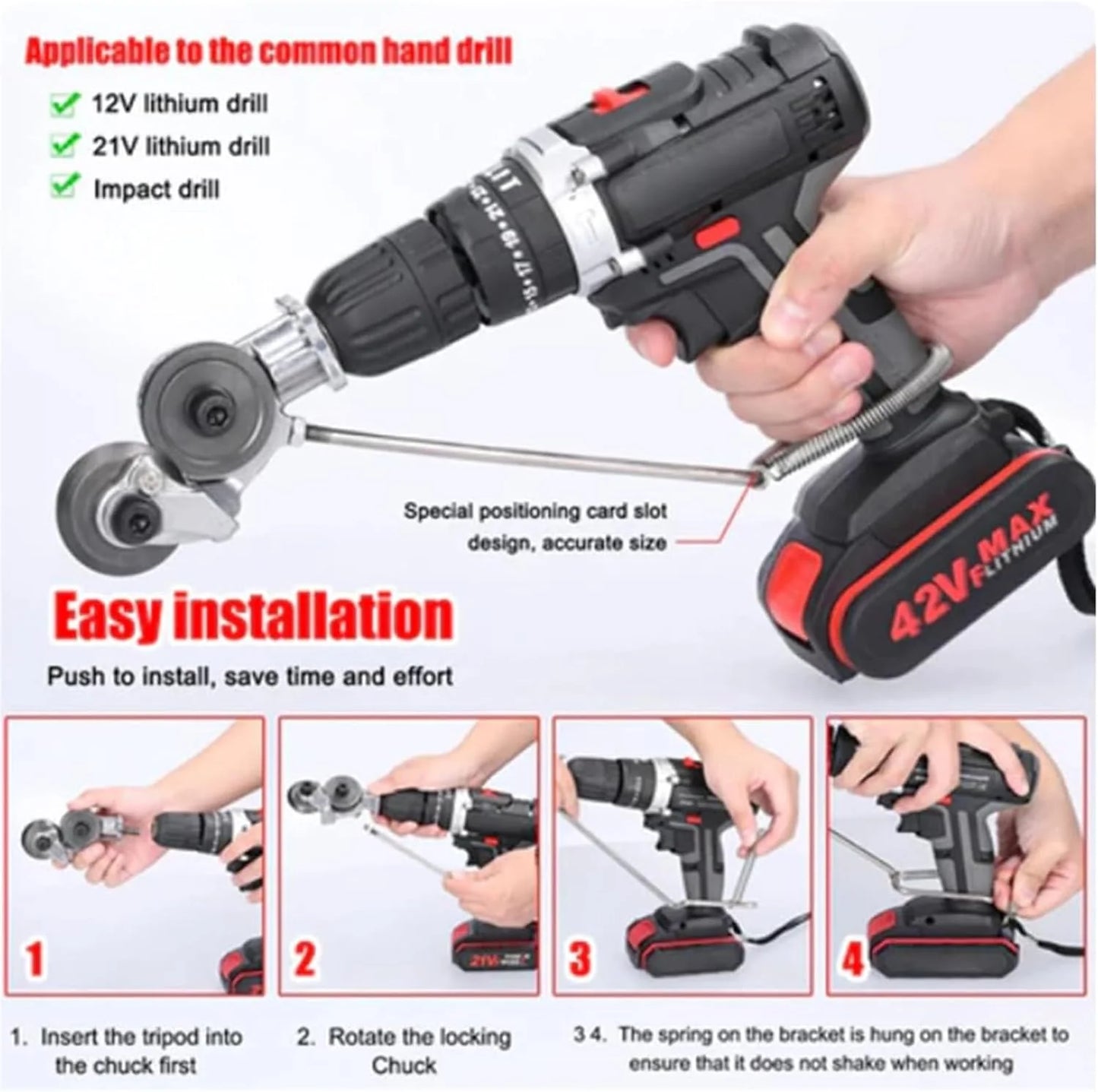 SteelCut™ – Universal Electric Drill Metal Plate Cutter