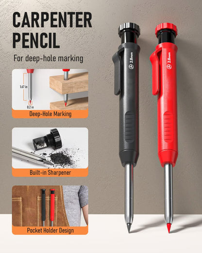 TimberTrace™– Carpenters Pencil with Sharpener