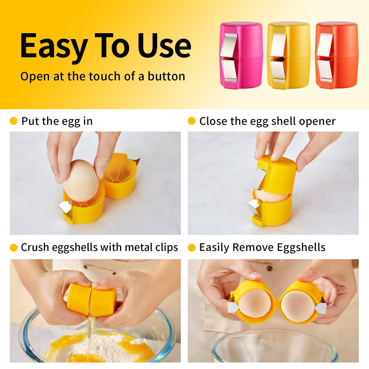 EggPress™ – Quick No-Mess Egg Opener
